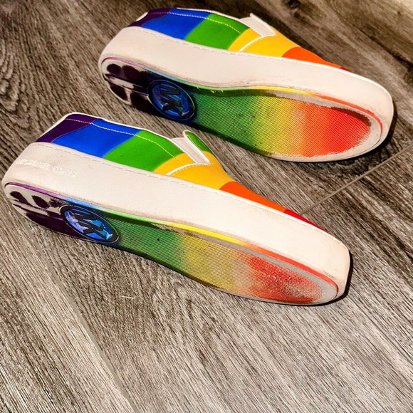 Michael Kors Red and Orange Slip-On Sneakers - Picture 3 of 3